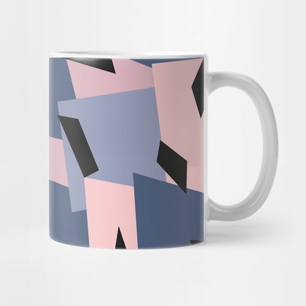 Patches Abstract Pattern (black, blue, pink, gray) by fivemmPaper